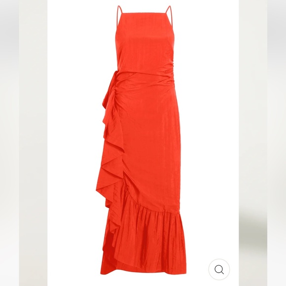 Cinq à Sept Orange Midi Dress - Picture 1 of 6